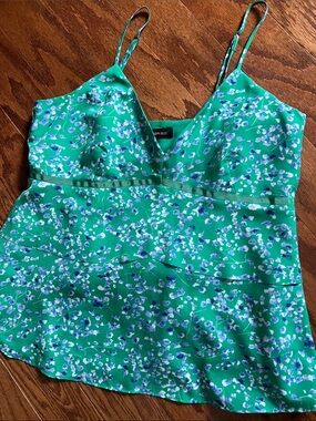 Banana Republic Green Floral Spaghetti Strap Cami, size 0